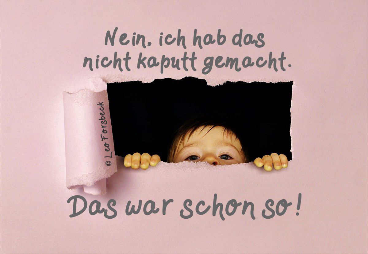 Nein, ich war das nicht! Das war schon so! Leo Forsbeck 💎